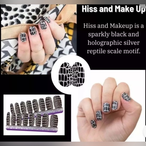 Color Street Other - Color street “Hiss and Makeup” glittery silver & black snake skin🐍print RETIRED